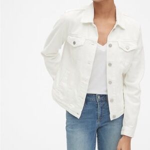 ICONIC Gap 1969 White Denim Short Jacket with Long Sleeves in Size X-Small